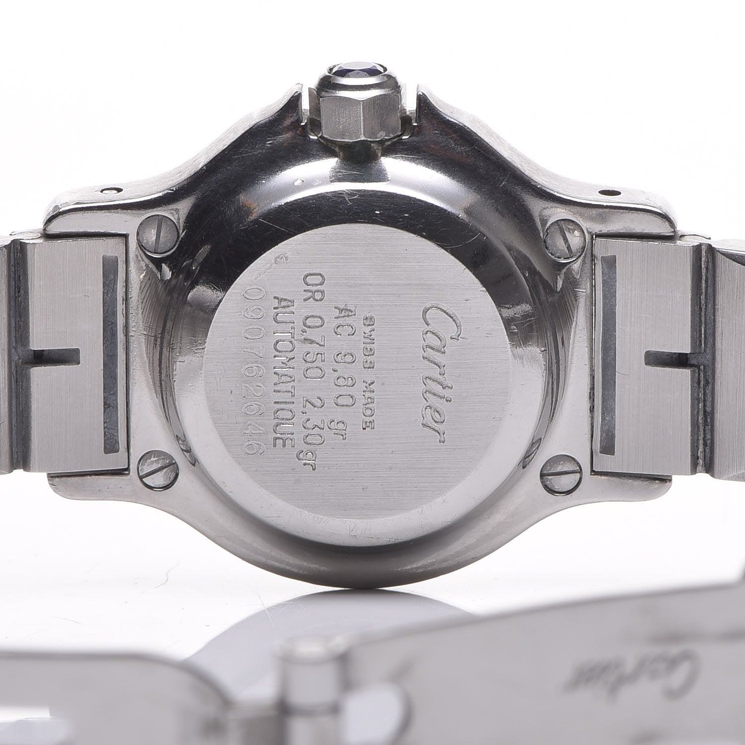 Cartier Stainless Steel 18K Yellow Gold 25mm Santos Octagon Automatic Watch 5 of 8