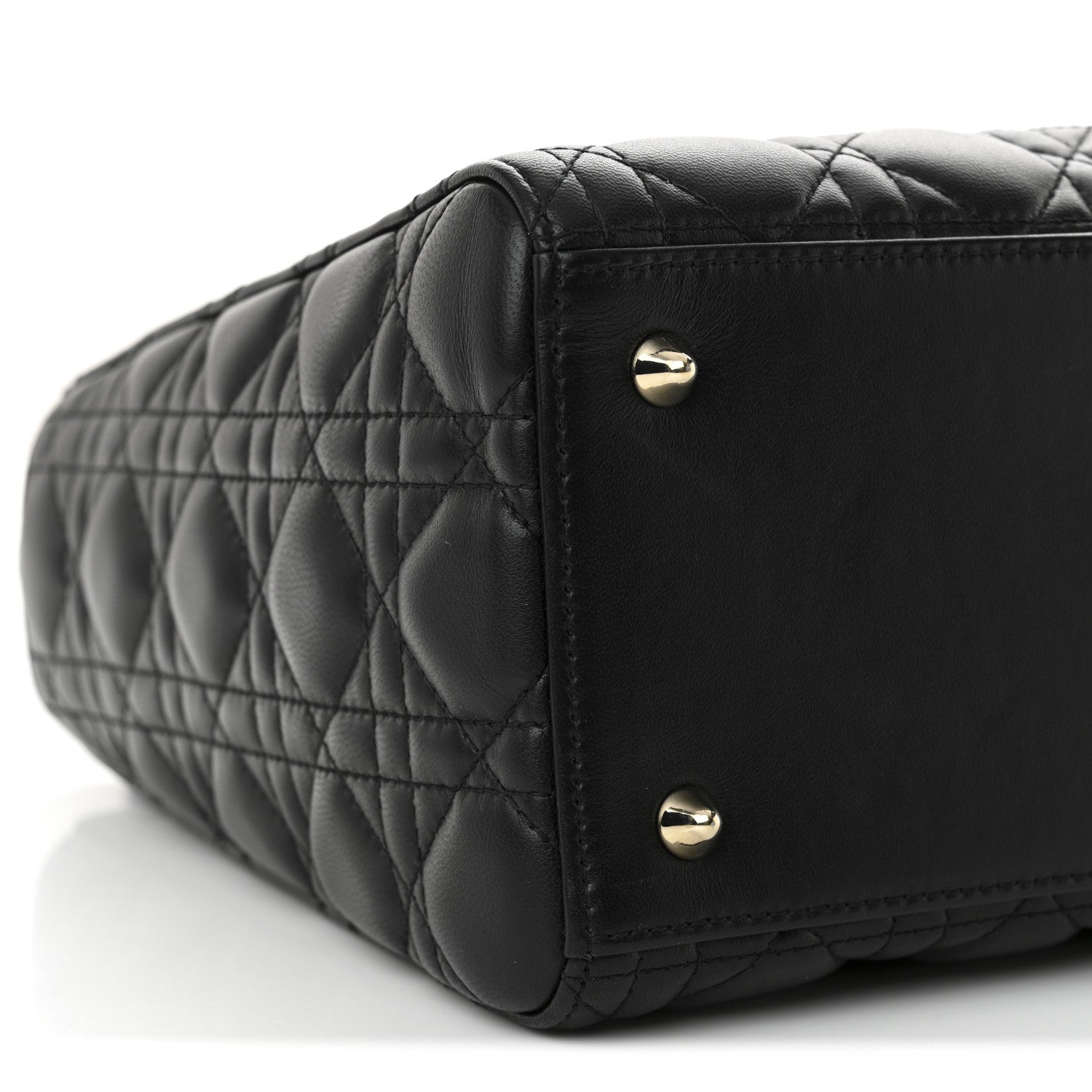 Christian Dior Lambskin Cannage Medium Lady Dior Black 9 of 11