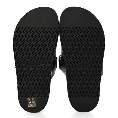 Hermes Calfskin Womens Chypre Sandals 37.5 Black 5 of 9