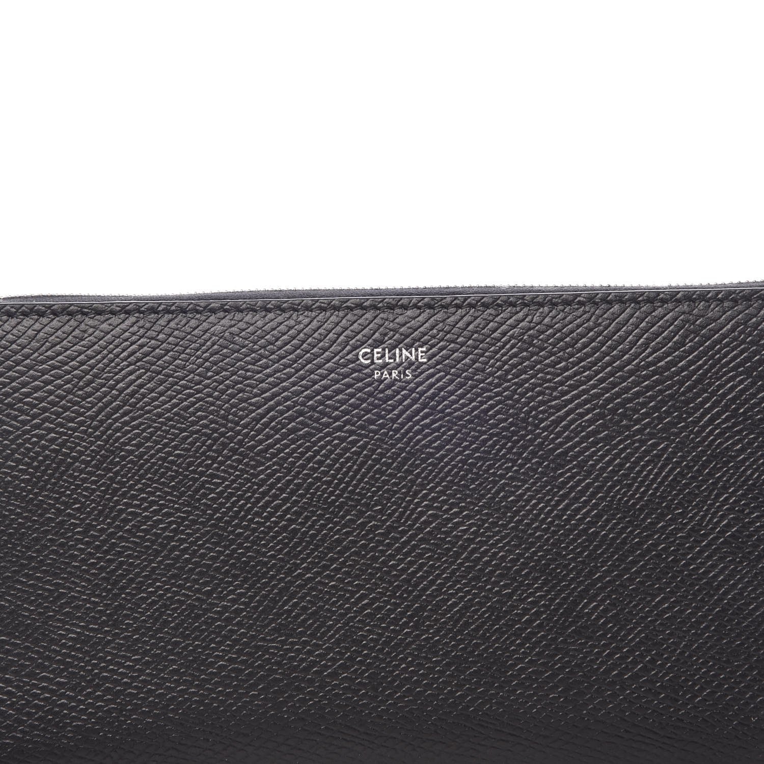 Celine Grained Calfskin Large Zip Around Multifunction Wallet Black 6 of 8