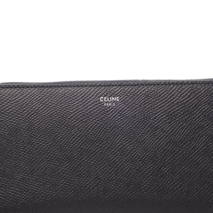 Celine Grained Calfskin Large Zip Around Multifunction Wallet Black 6 of 8