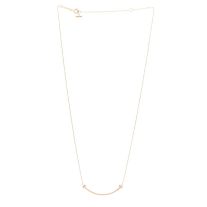 Tiffany 18K Rose Gold Small T Smile Pendant Necklace 3 of 6