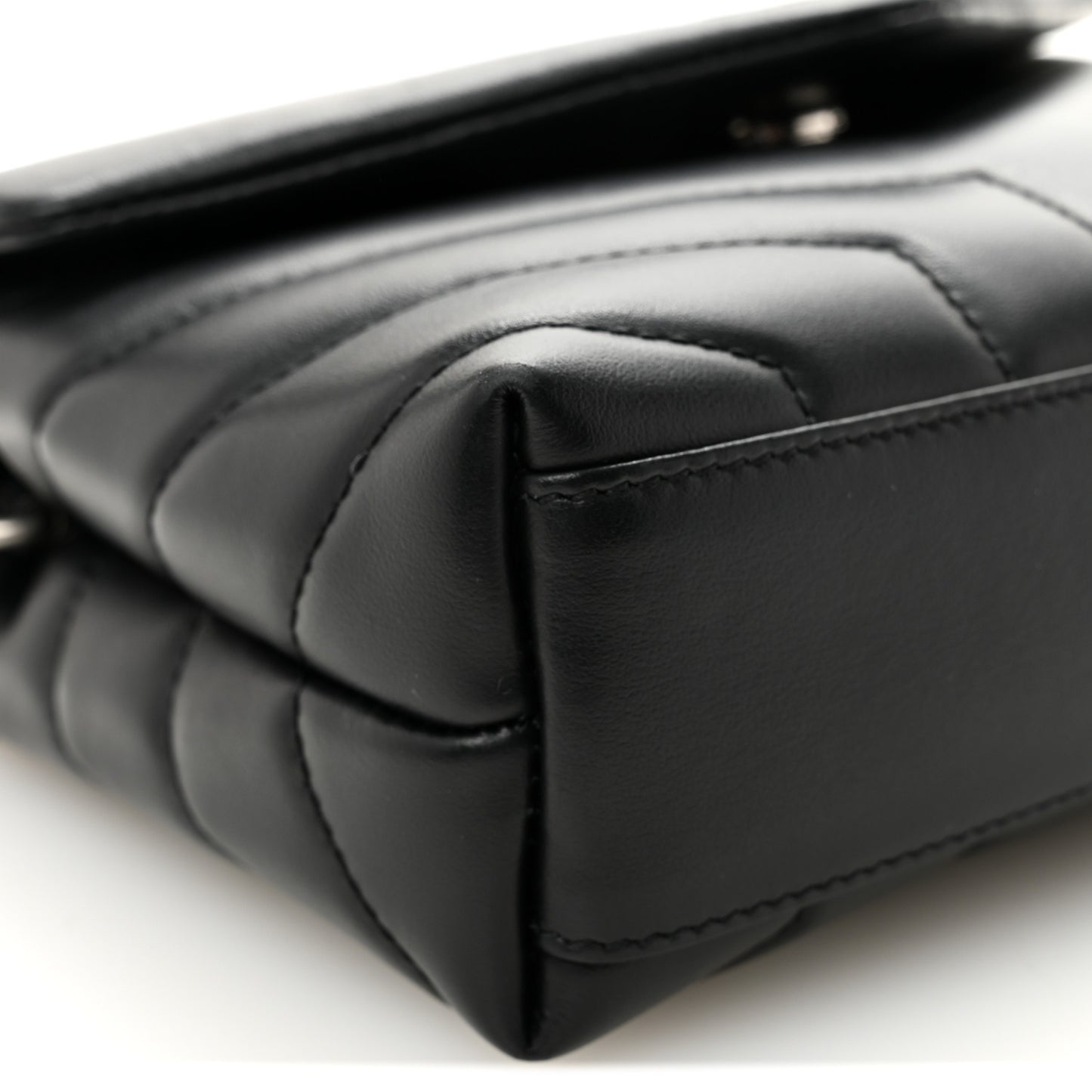 Calfskin Y Quilted Monogram Toy Loulou Crossbody Bag Black