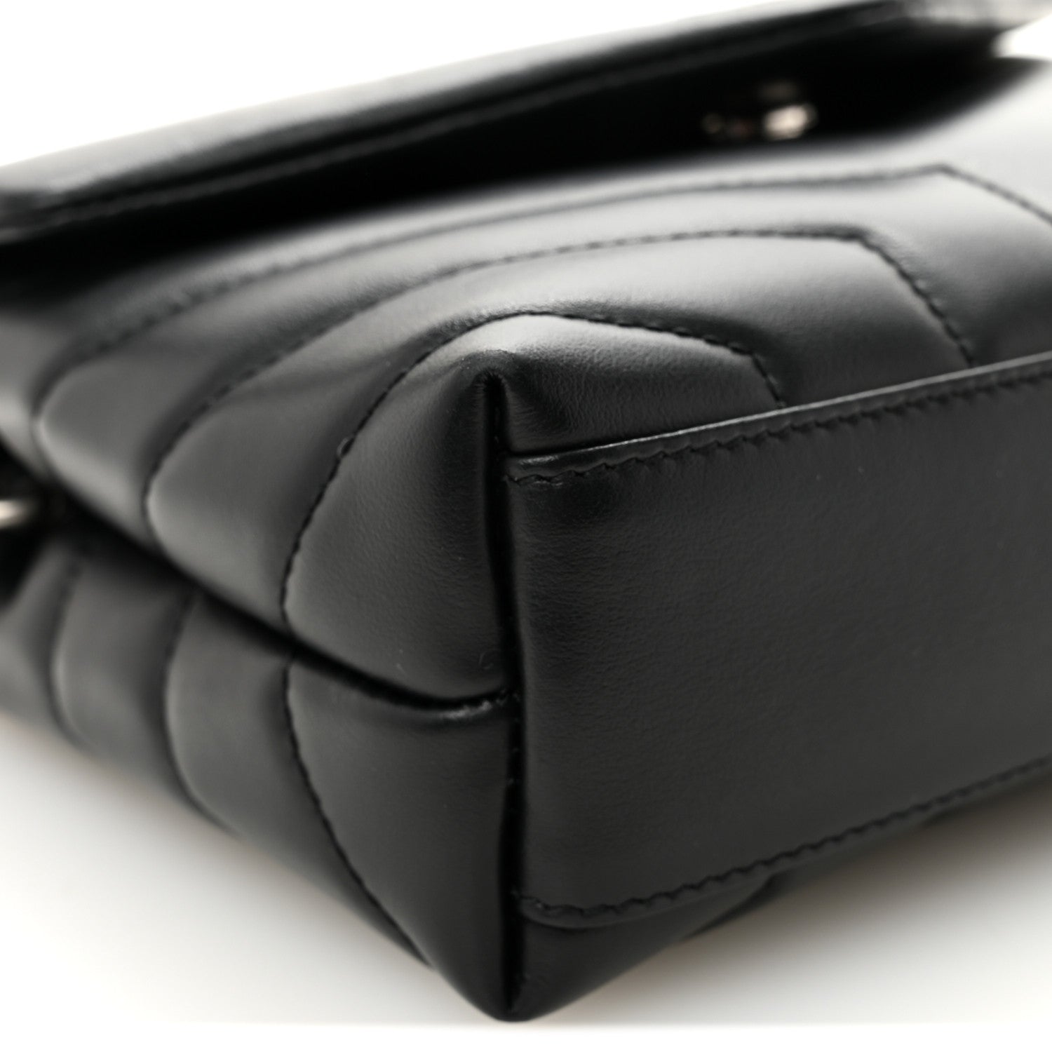 Saint Laurent Calfskin Y Quilted Monogram Toy Loulou Crossbody Bag Black 8 of 9