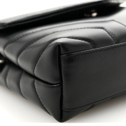 Saint Laurent Calfskin Y Quilted Monogram Toy Loulou Crossbody Bag Black 8 of 9