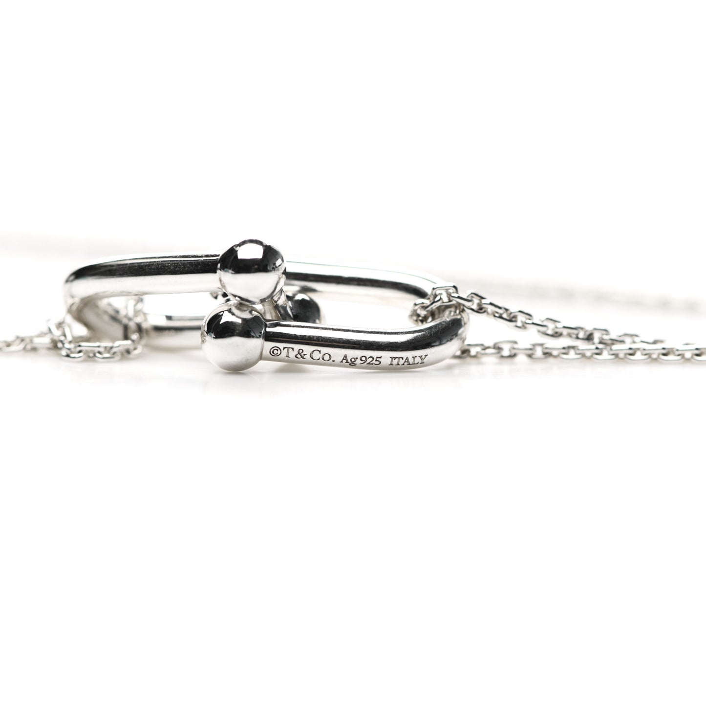 Sterling Silver Double HardWear Link Pendant Necklace