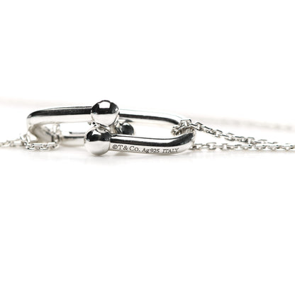 Tiffany Sterling Silver Double HardWear Link Pendant Necklace 4 of 5