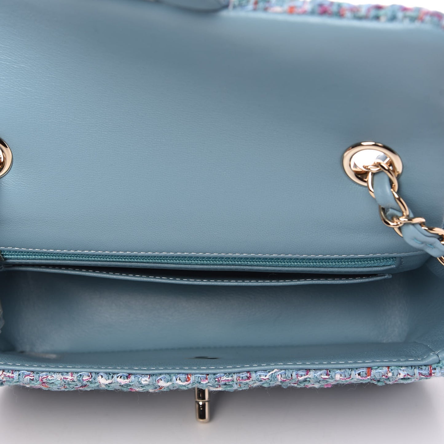 Tweed Quilted Mini Rectangular Flap Turquoise Purple White Red