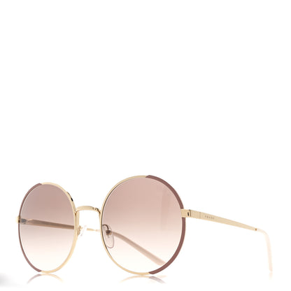Prada Metal Enamel Oversized Round Sunglasses SPR 59X Pink Gold 1 of 6