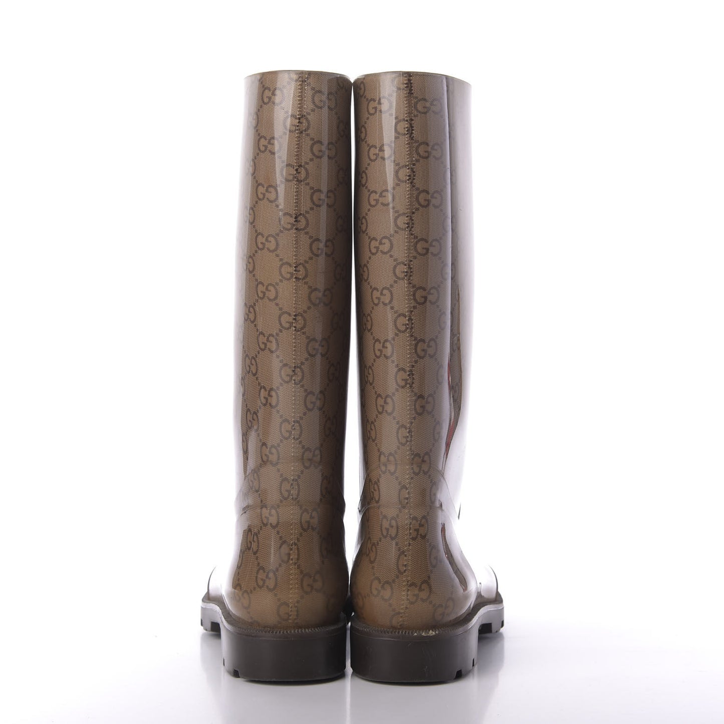 Rubber Monogram Edinburg Rain Boots 40 Transparent Cocoa