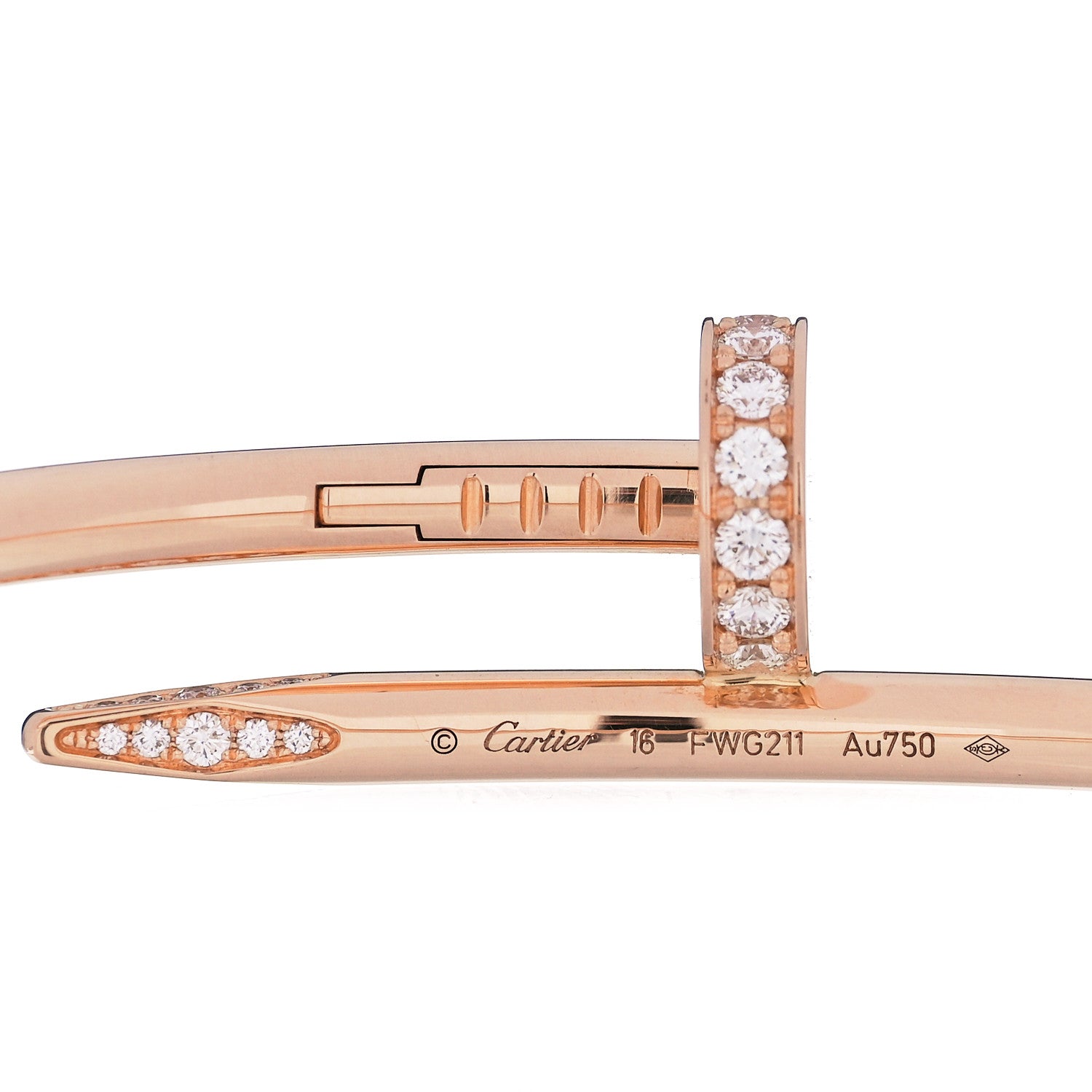 Cartier 18K Pink Gold Diamond Juste Un Clou Bracelet 16 3 of 4