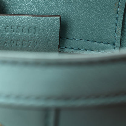 Gucci Wonka Grain Calfskin Mini Diana Tote Bag Dusty Azure Orange Fluo 7 of 11
