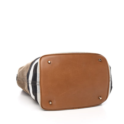 Burberry Canvas Mega Check Medium Ashby Hobo Saddle Brown 3 of 10
