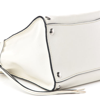 Prada Glace Calf Studded Twin Pocket Tote White 8 of 9