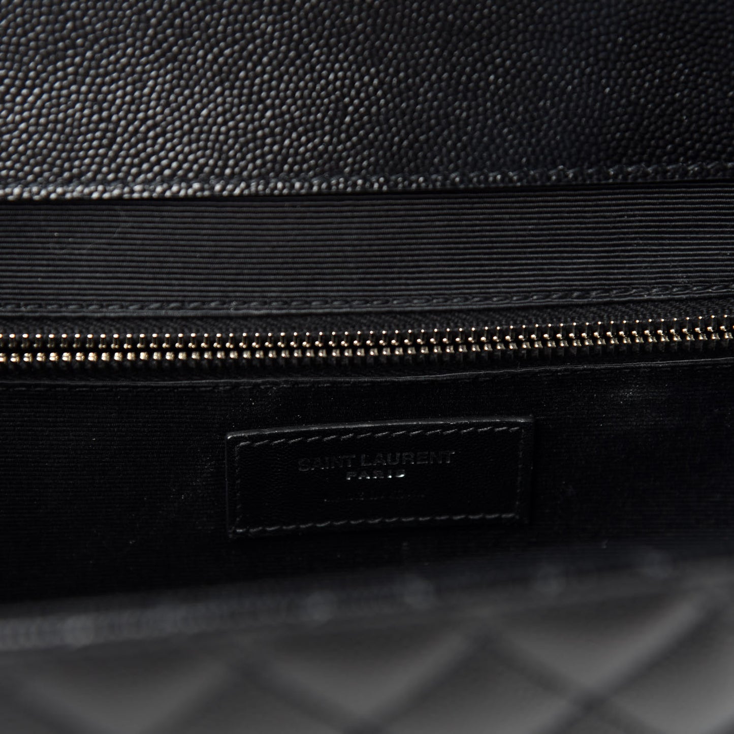 Grain De Poudre Textured Mixed Matelasse Large Triquilt Monogram Satchel Black