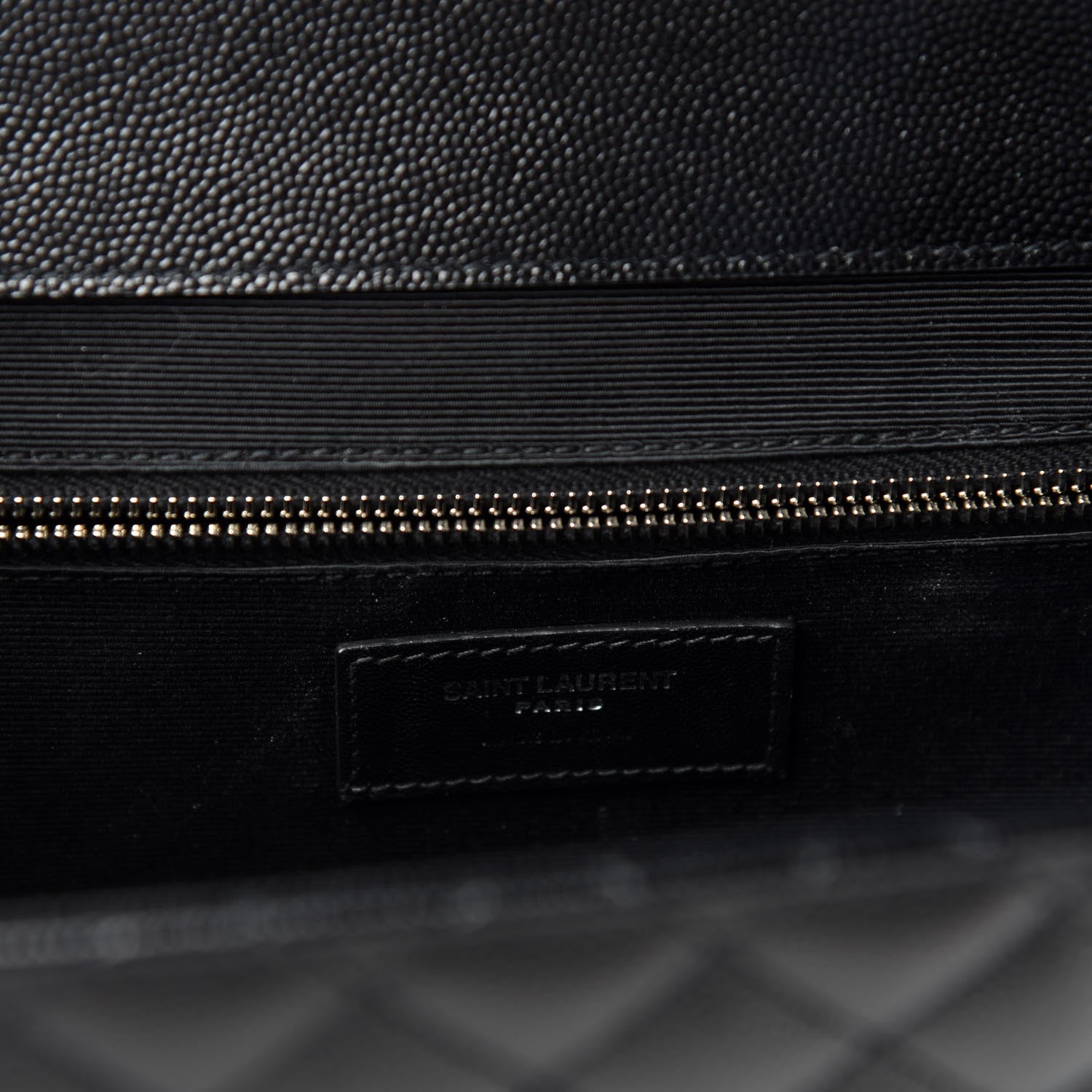 Saint Laurent Grain De Poudre Textured Mixed Matelasse Large Triquilt Monogram Satchel Black 6 of 10