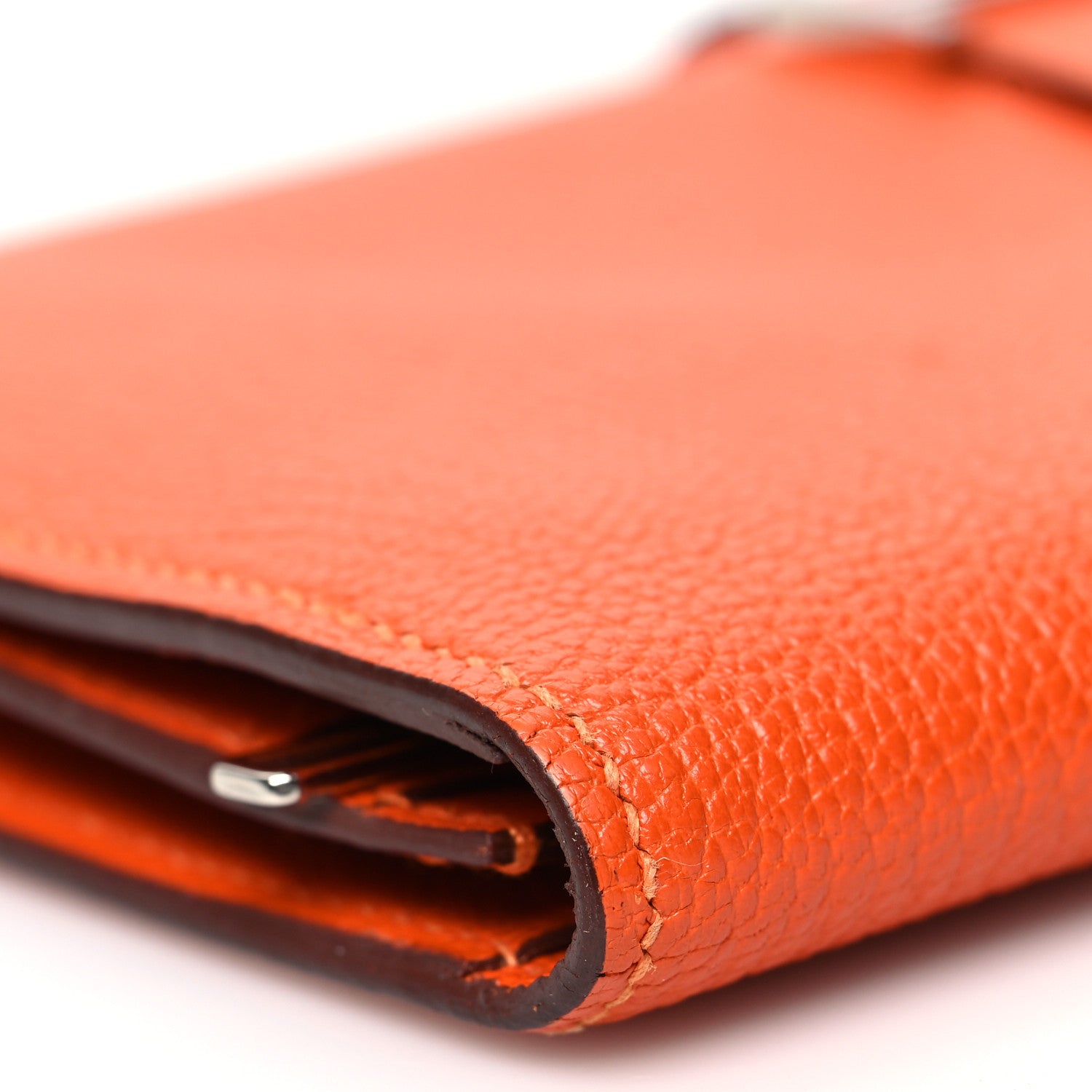 Hermes Chevre Mysore Bearn Gusset Wallet Feu 10 of 13