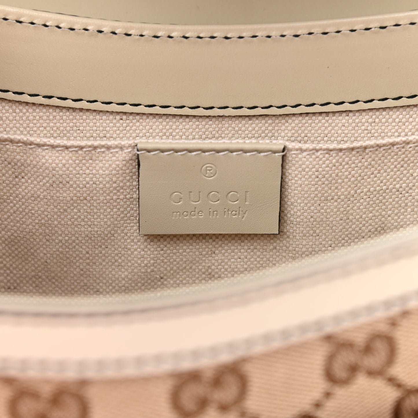 Monogram Margaux Calfskin Medium Emily Chain Shoulder Bag Beige Ebony Mystic White