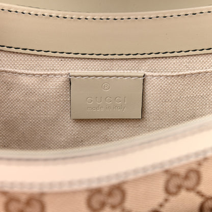 Gucci Monogram Margaux Calfskin Medium Emily Chain Shoulder Bag Beige Ebony Mystic White 6 of 10