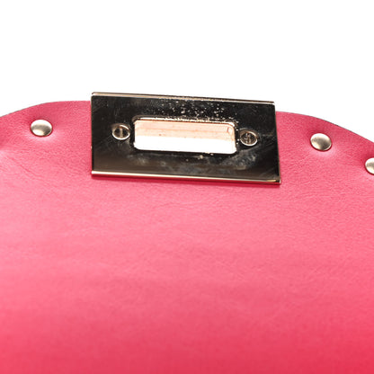 Valentino Garavani Vitello Rockstud Flip Lock Wristlet Clutch Deep Fuxia 8 of 9