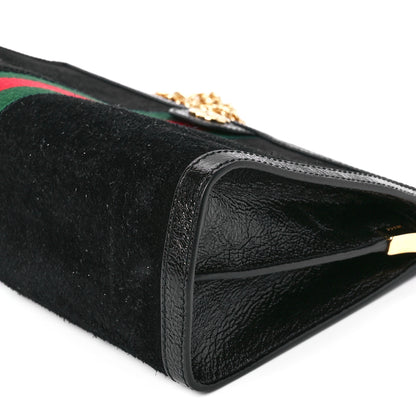 Gucci Suede Patent GG Web Medium Ophidia Chain Shoulder Bag Black 12 of 12
