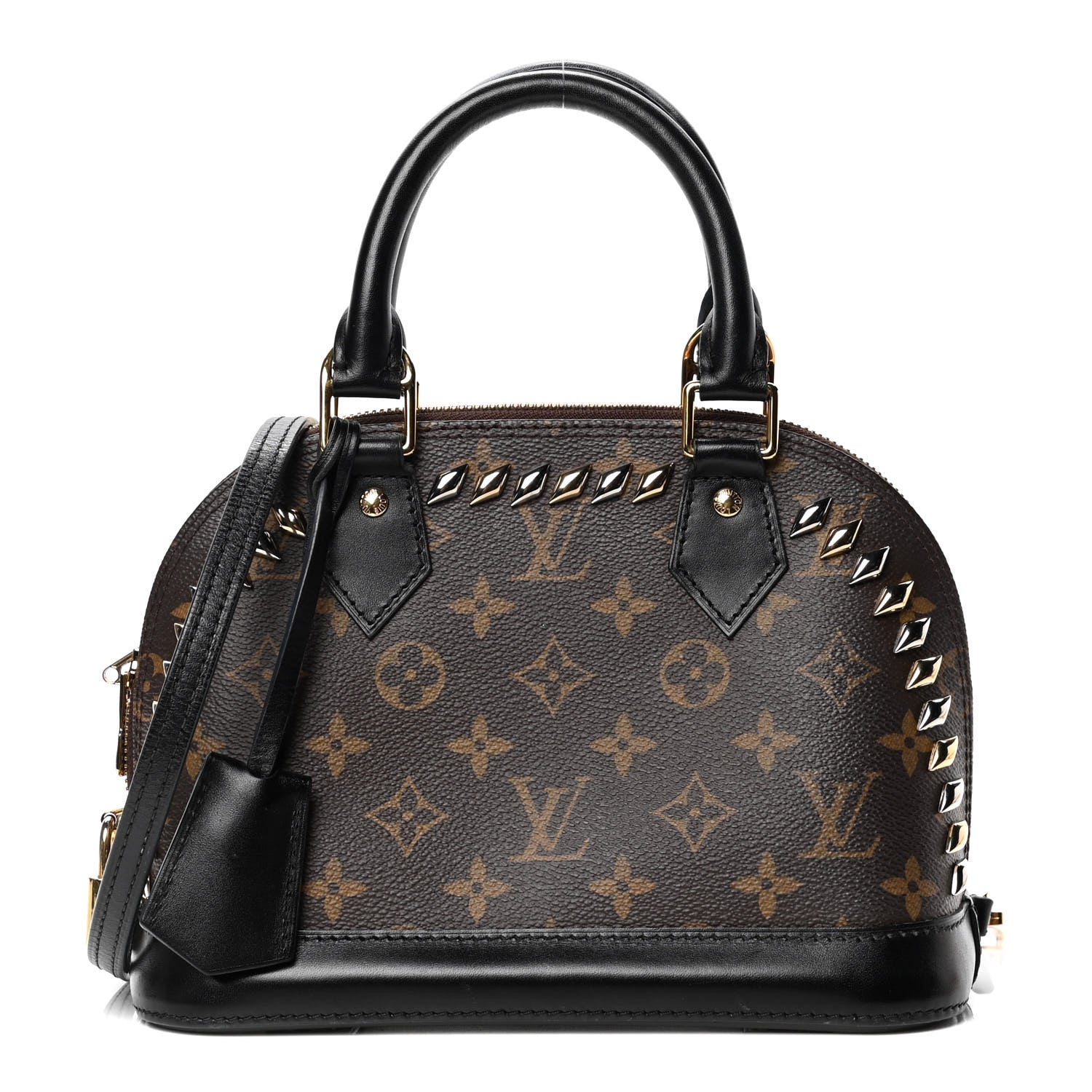 Louis Vuitton Monogram Macassar Studded Alma BB 1 of 6