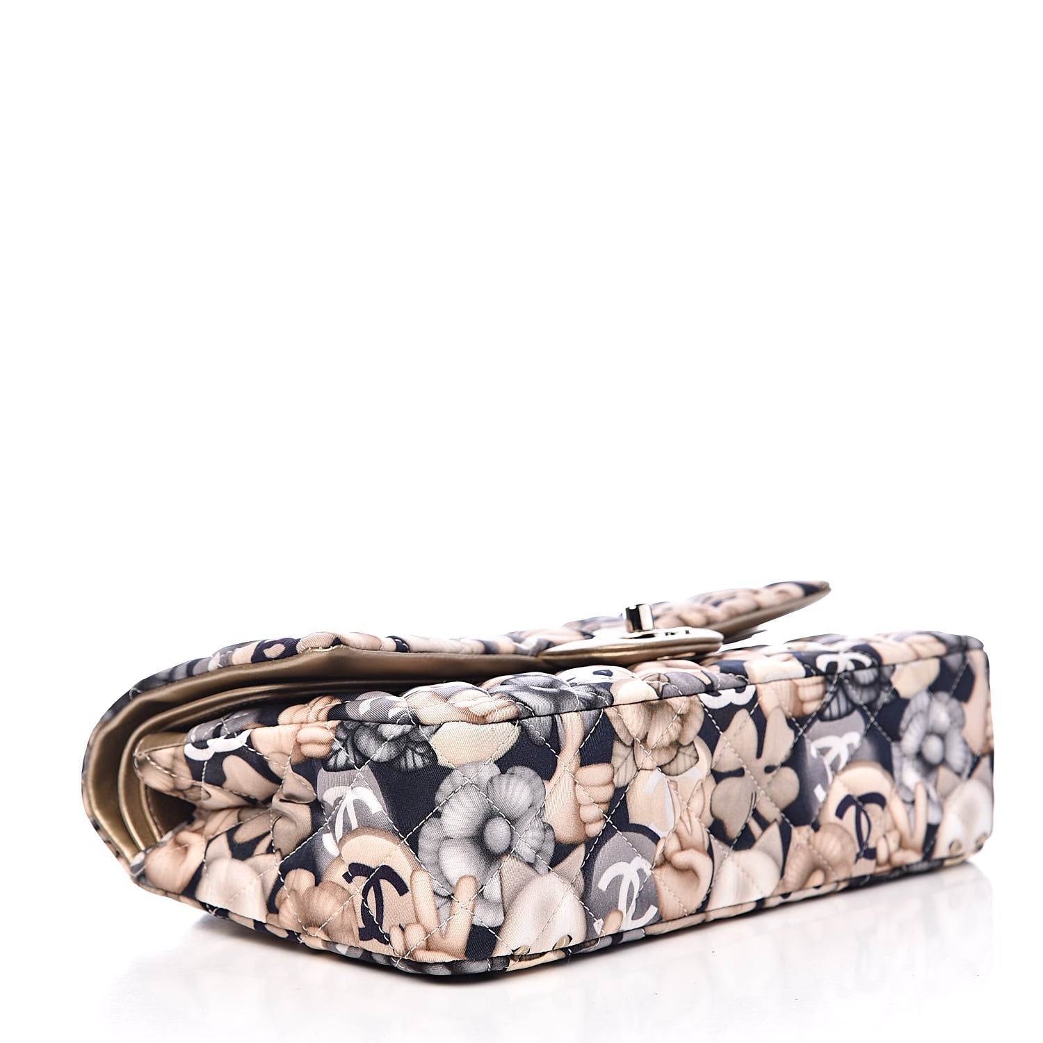 Chanel Nylon Quilted Medium Cat Emoticon Double Flap Navy Gold 4 of 11