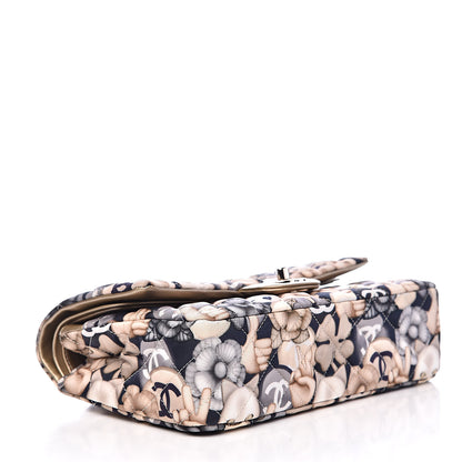 Chanel Nylon Quilted Medium Cat Emoticon Double Flap Navy Gold 4 of 11