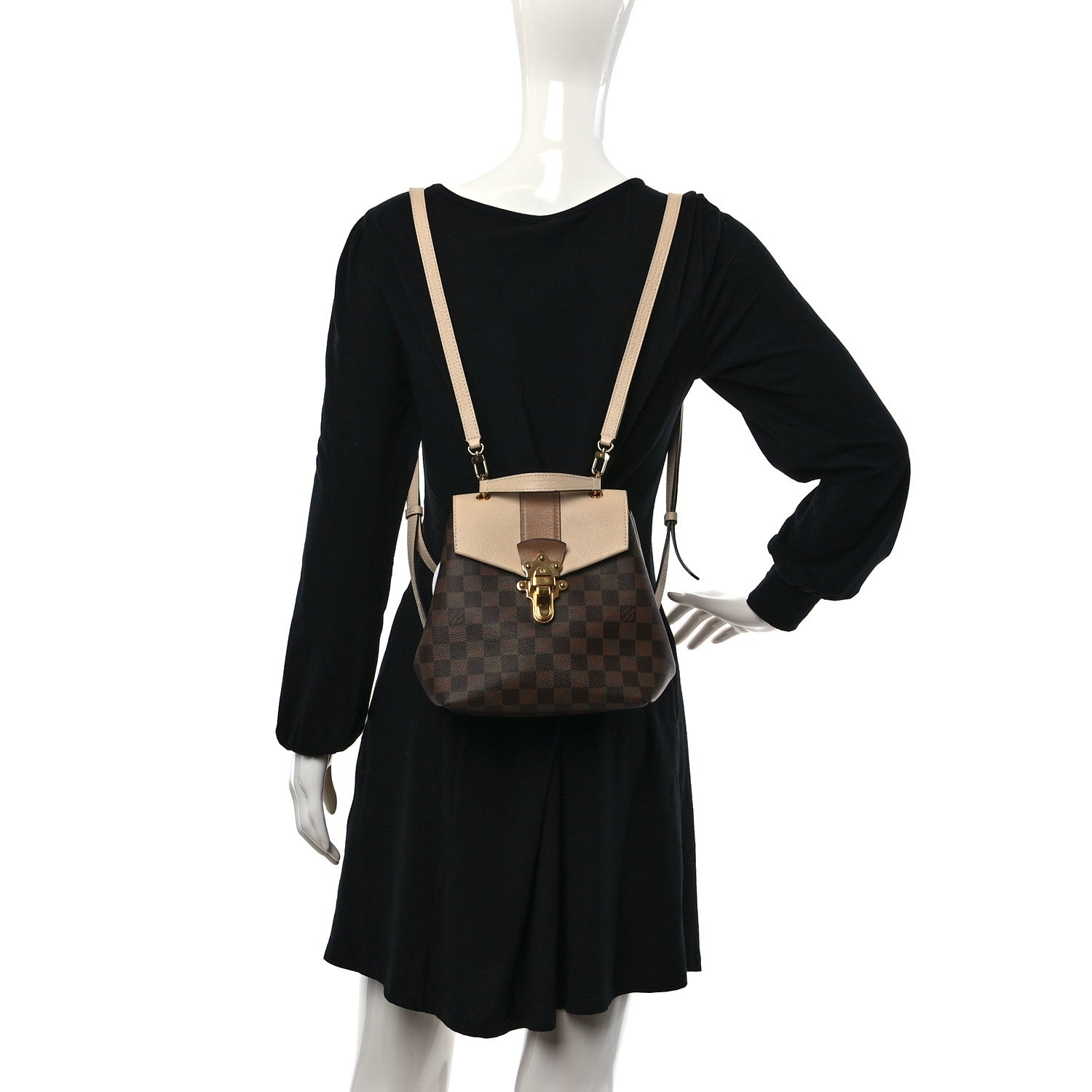 Louis Vuitton Damier Ebene Clapton Backpack Creme 2 of 9