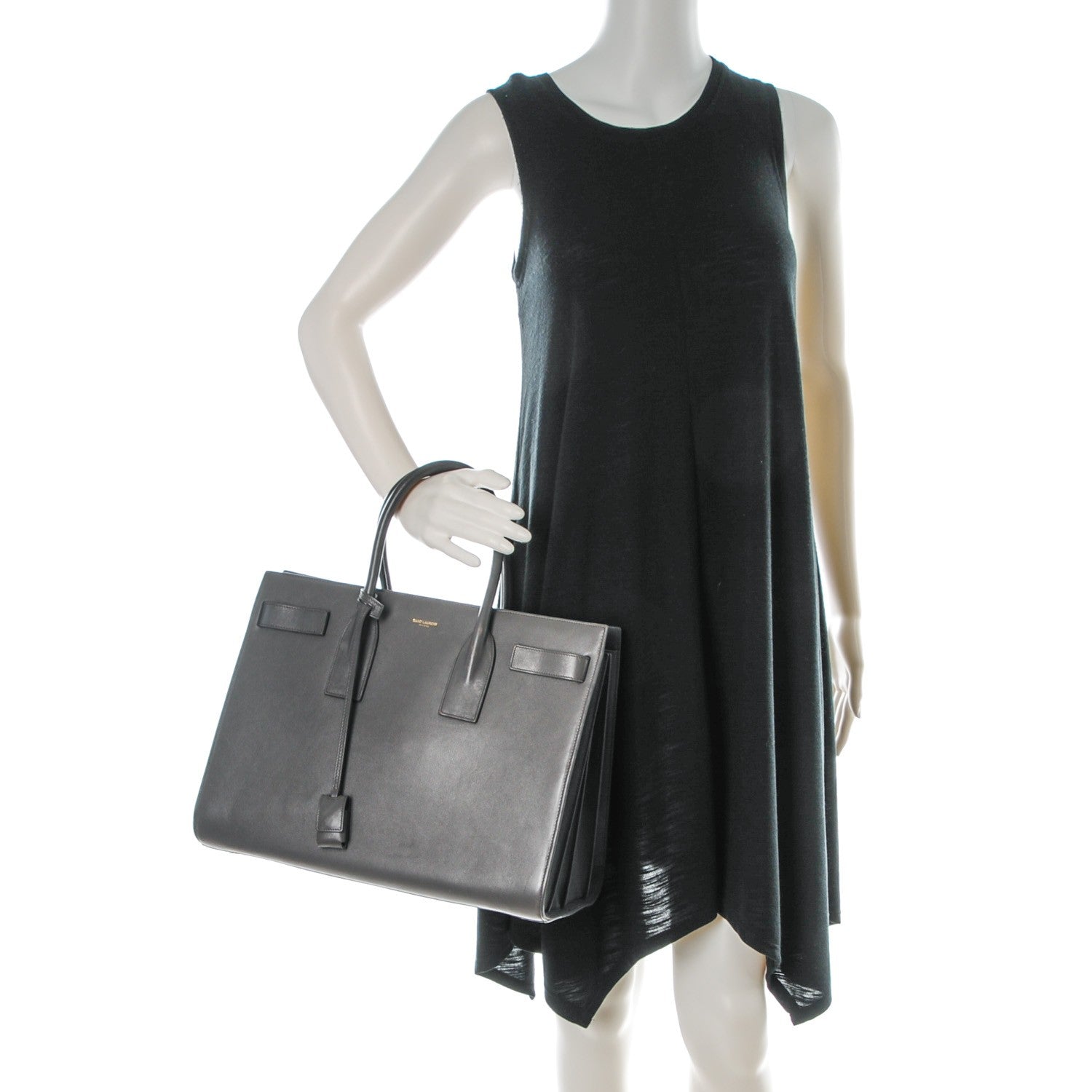 Saint Laurent Calfskin Large Sac De Jour Carryall Fog 2 of 12