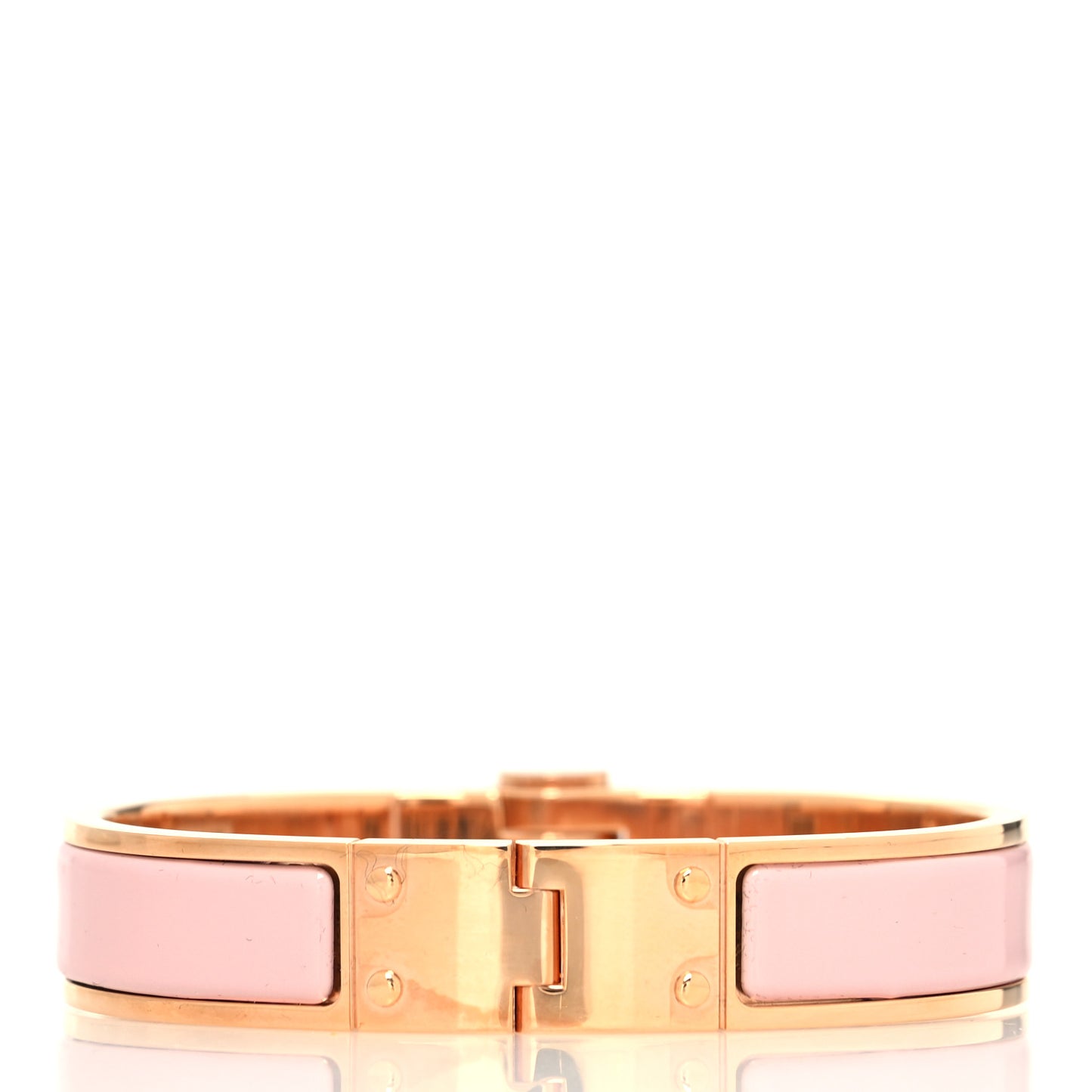 Enamel Charniere Uni Narrow Hinged Bracelet M Rose Cassatta