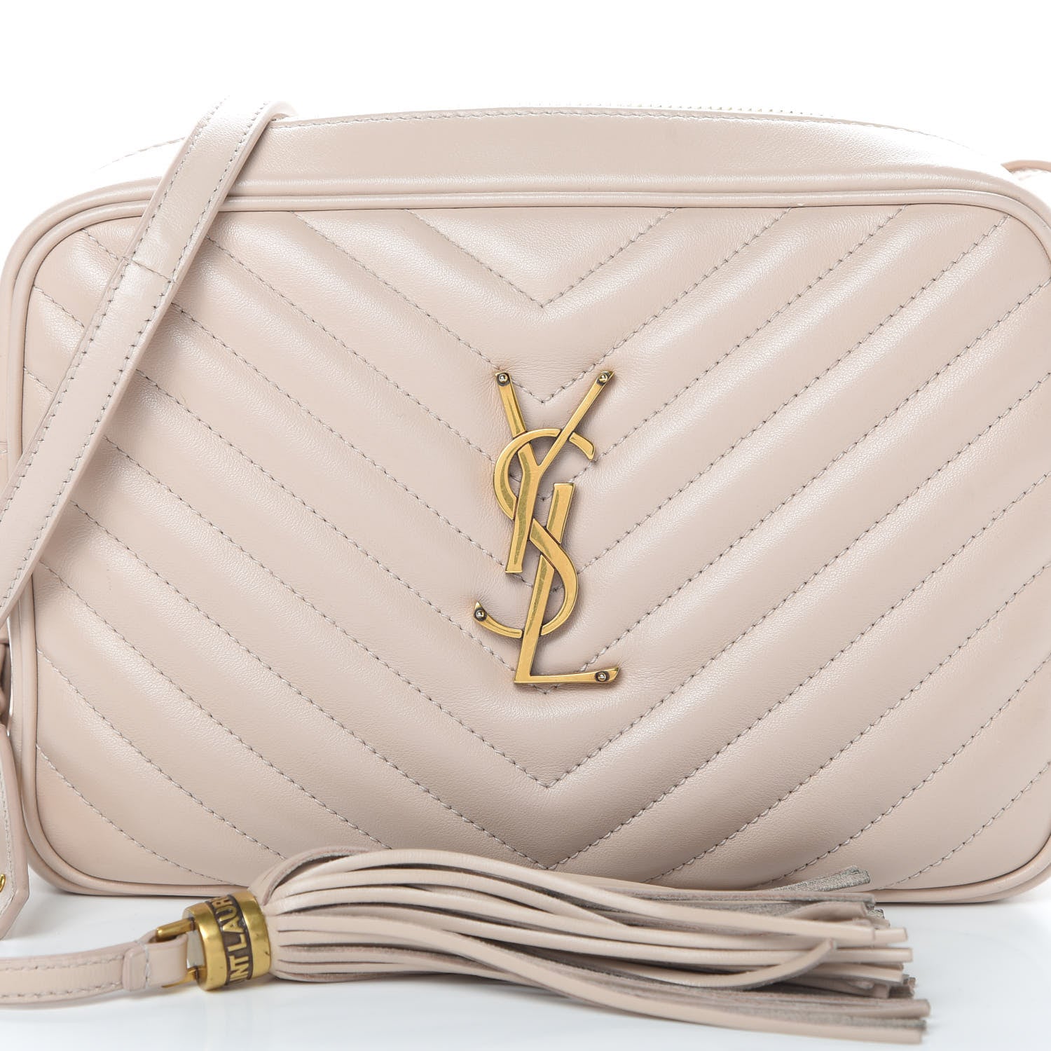 Saint Laurent Calfskin Matelasse Monogram Lou Camera Bag Washed Light Pink 8 of 12