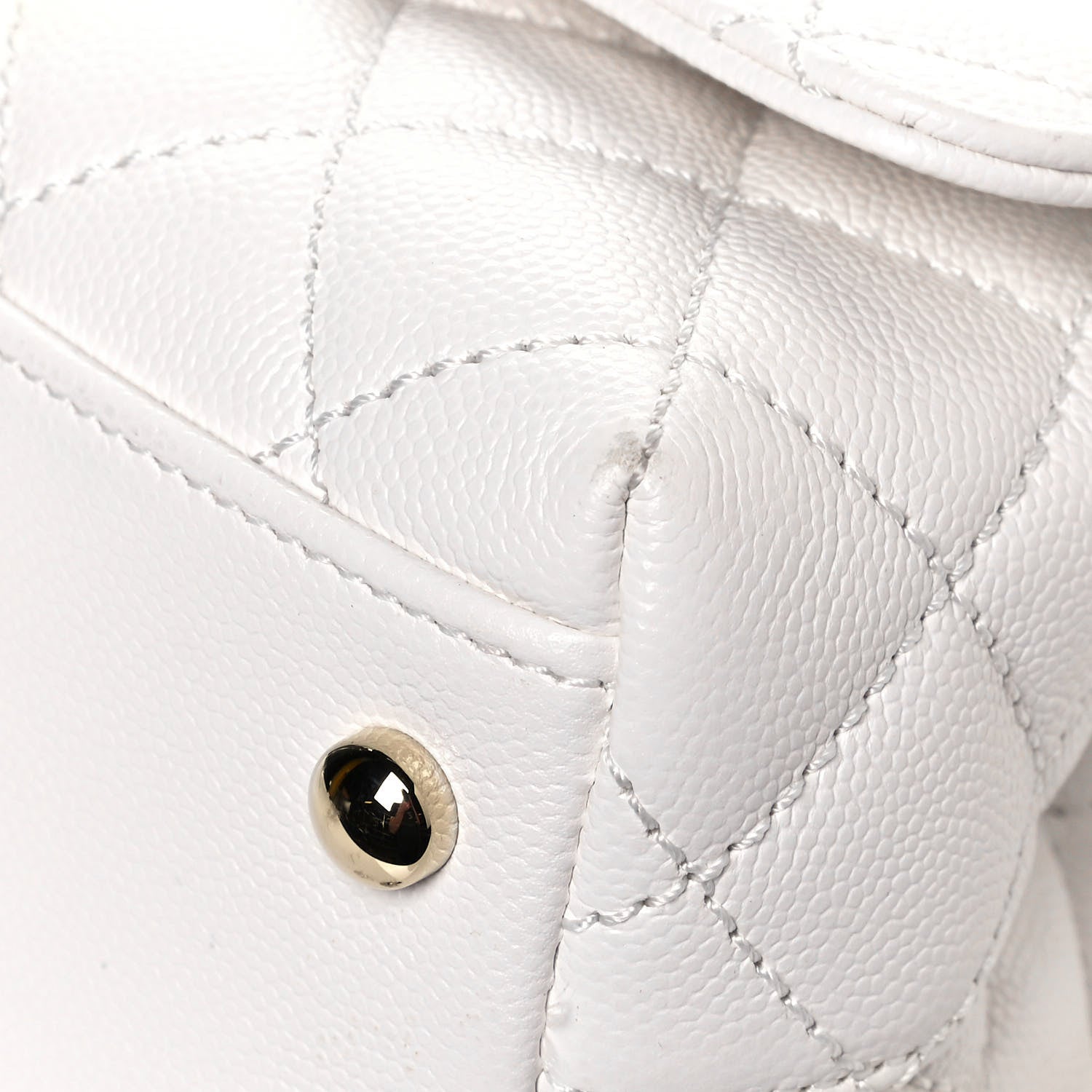 Chanel Caviar Quilted Extra Mini Coco Handle Flap White 10 of 13
