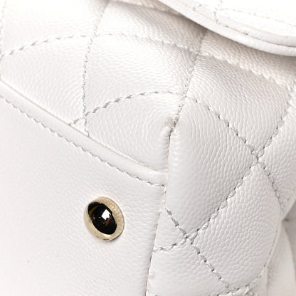 Chanel Caviar Quilted Extra Mini Coco Handle Flap White 10 of 13