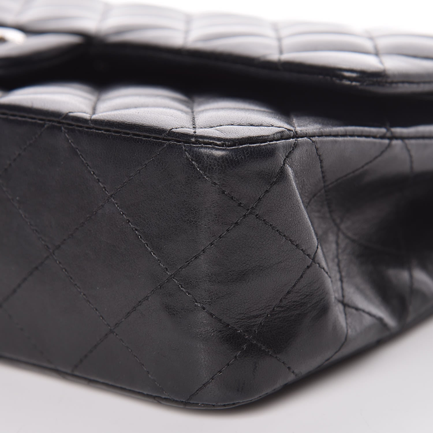 Chanel Lambskin Quilted Medium Double Flap Black 12 of 13