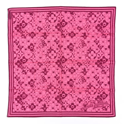 Louis Vuitton Cotton Takashi Murakami Cosmic Blossom Square Scarf Pink 1 of 3
