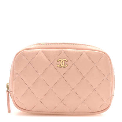 Chanel Caviar Quilted Small Curvy Pouch Cosmetic Case Light Pink 1 of 7