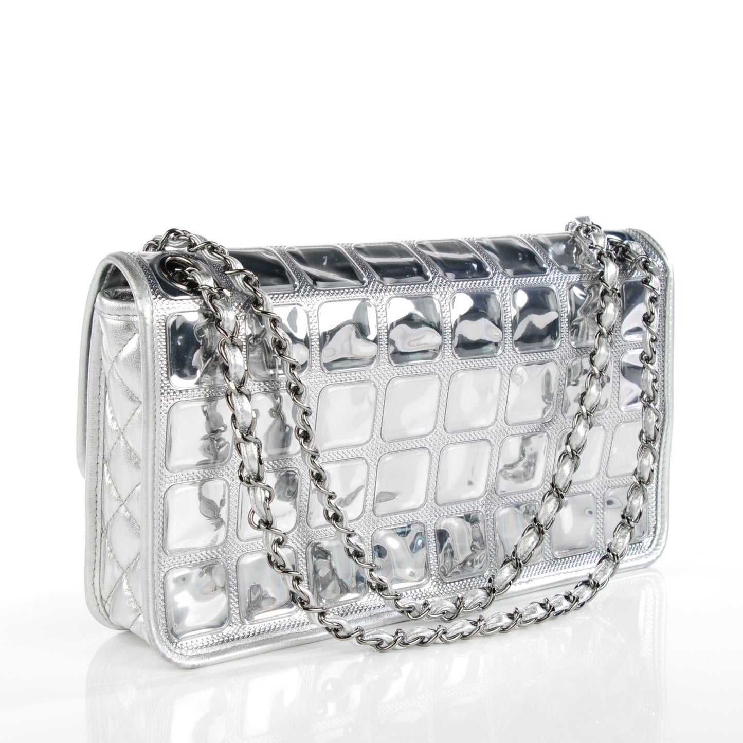 Vinyl Large Ice Cube Flap Silver