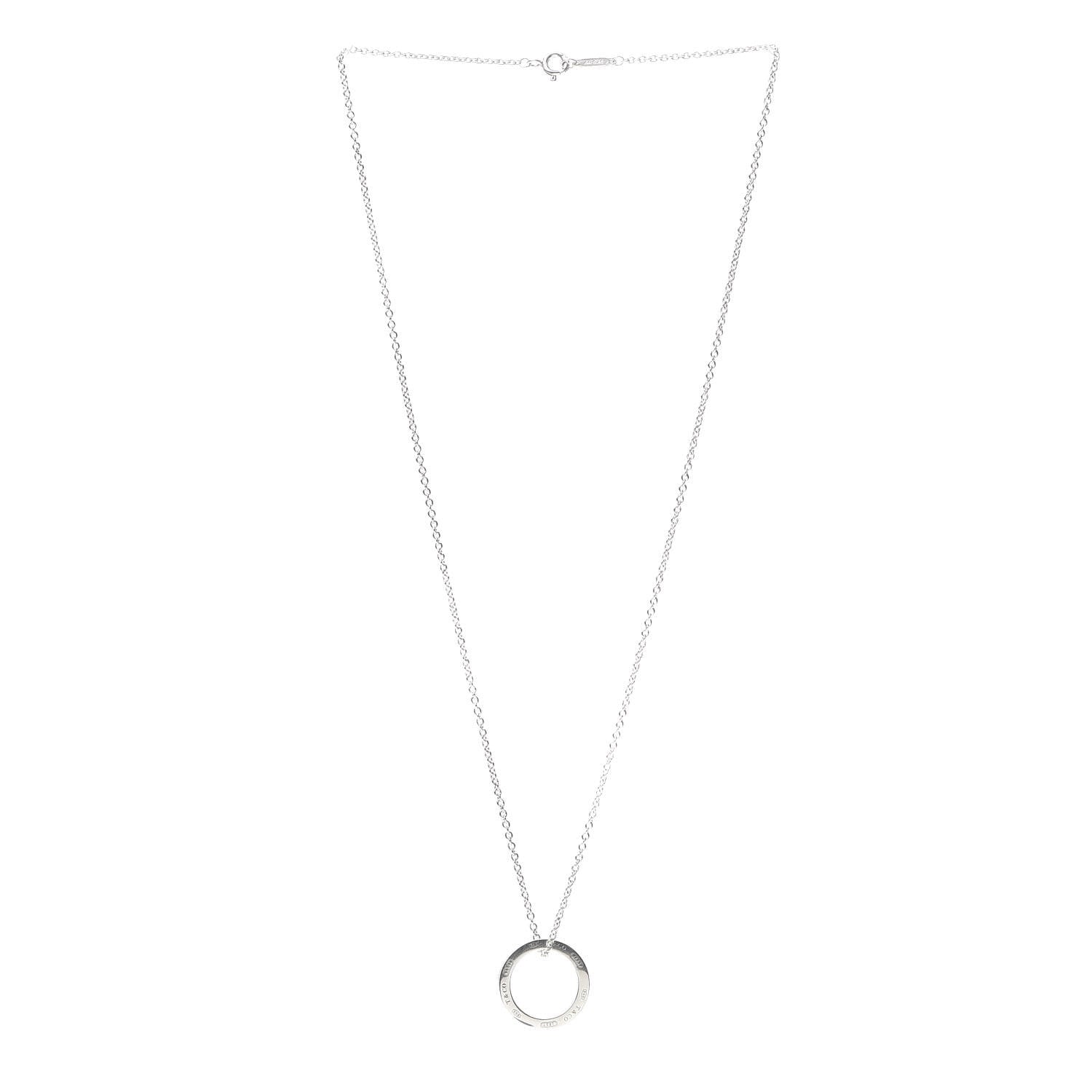 Tiffany Sterling Silver 1837 Circle Pendant Necklace 3 of 5