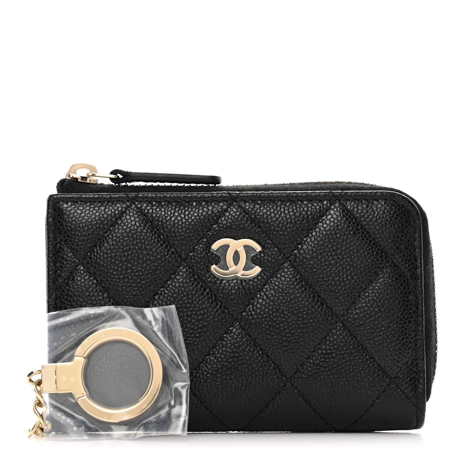 Chanel Caviar Quilted Zipped Key Holder Case Black 1 of 11