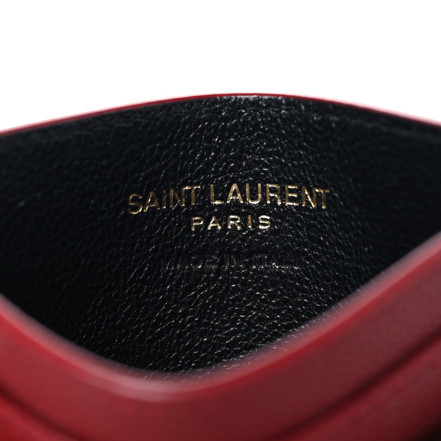 Saint Laurent Grain De Poudre Matelasse Chevron Monogram Credit Card Case Palissandre 6 of 8