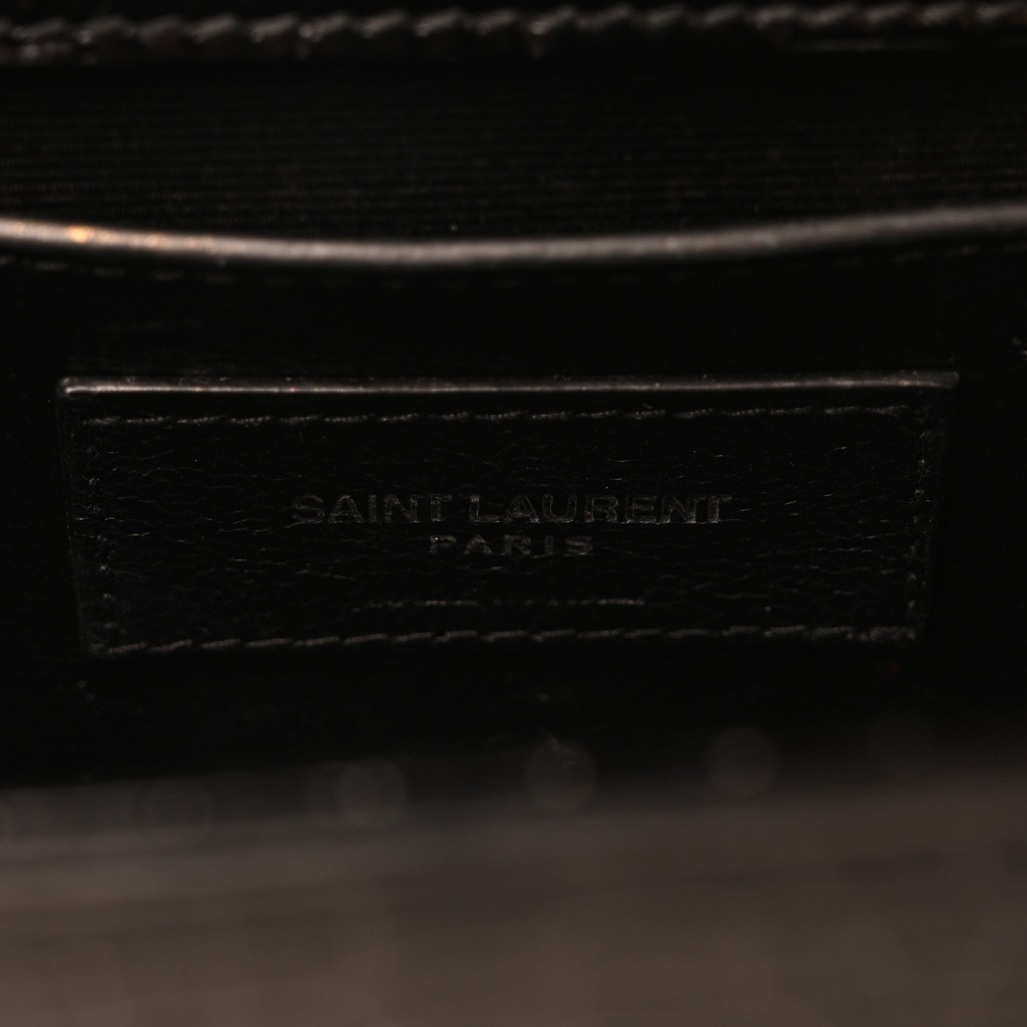 Saint Laurent Calfskin Crocodile Embossed Medium Classic Monogram Kate Tassel Satchel Black 7 of 10