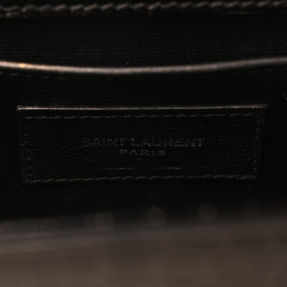 Saint Laurent Calfskin Crocodile Embossed Medium Classic Monogram Kate Tassel Satchel Black 7 of 10