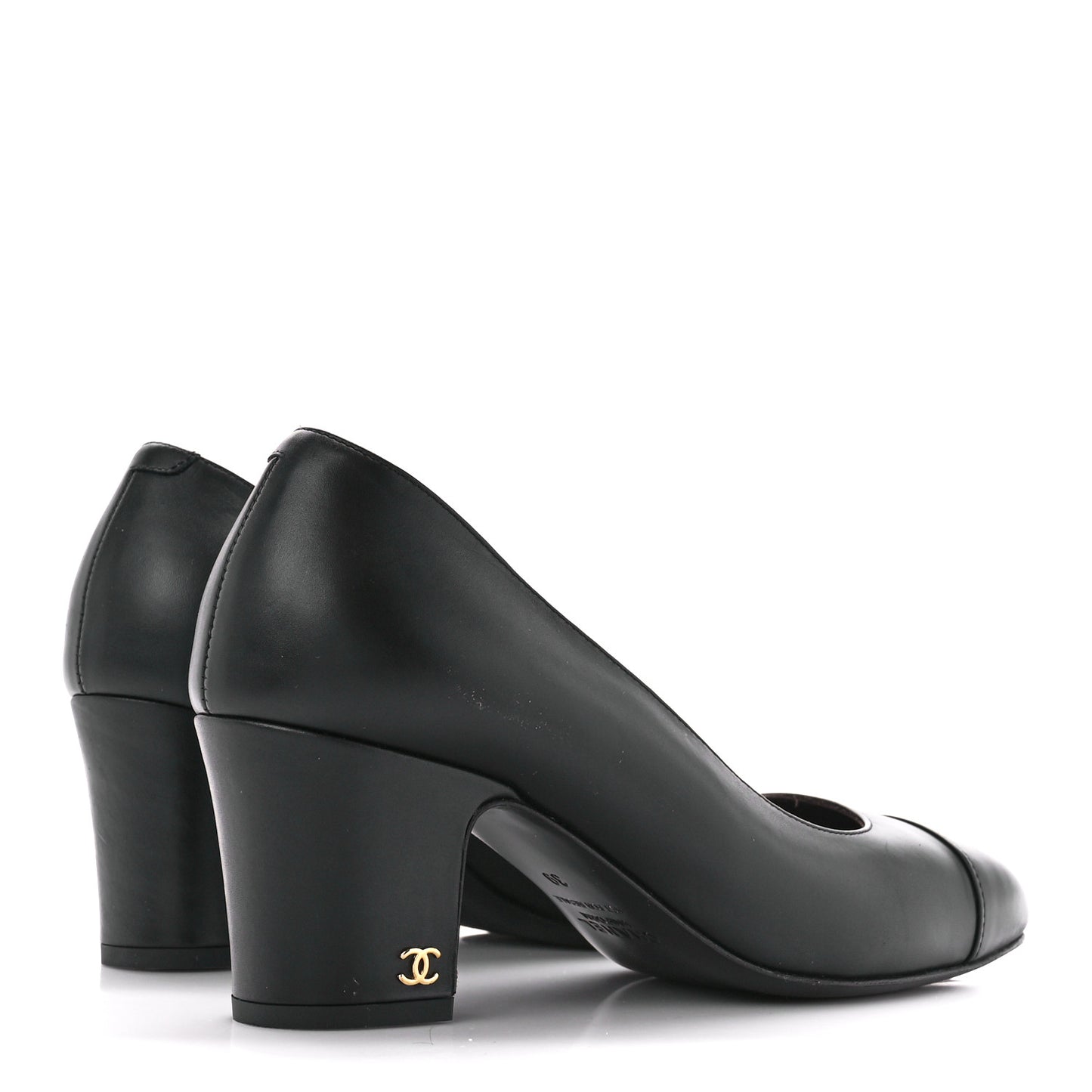 Lambskin Cap Toe CC Pumps 39 Black