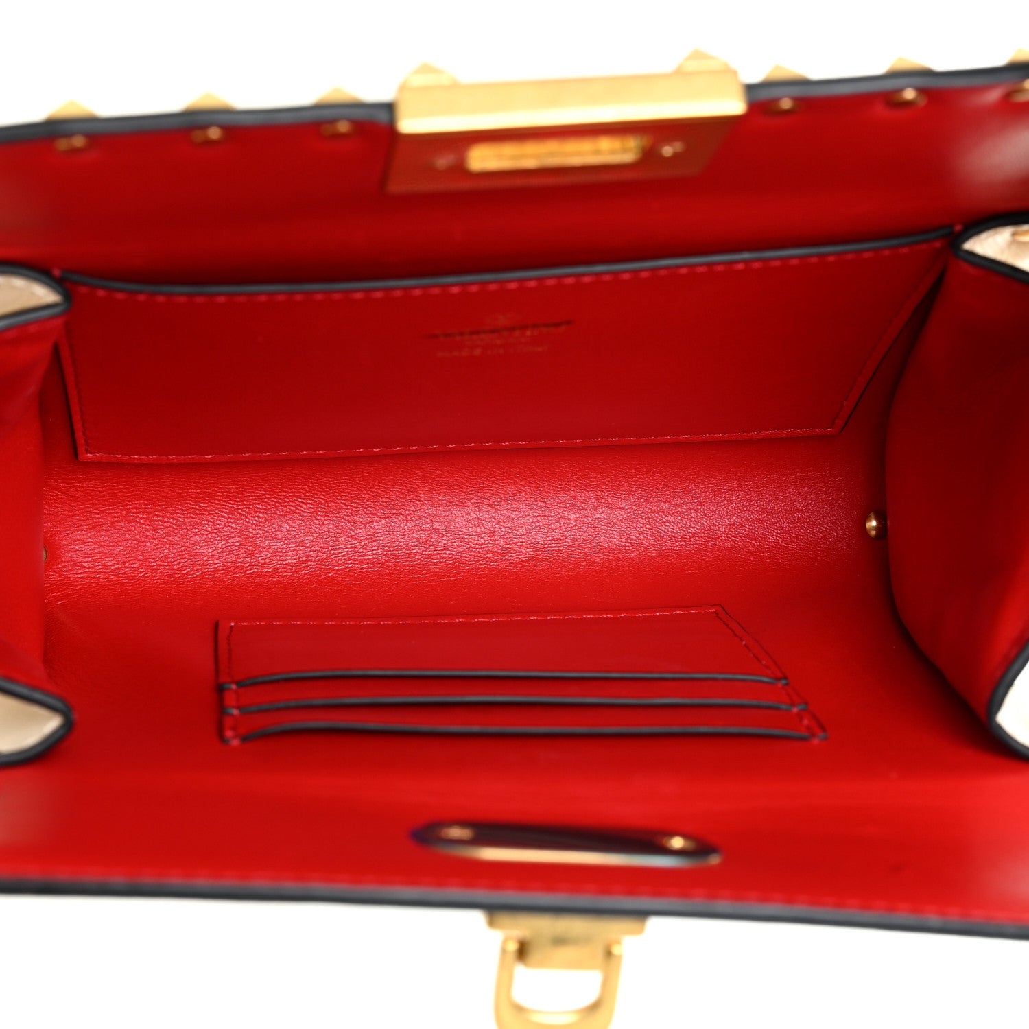 Valentino Garavani Grainy Calfskin Rockstud Clutch Light Ivory 5 of 13