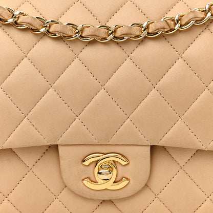 Chanel Lambskin Quilted Medium Double Flap Beige 8 of 21