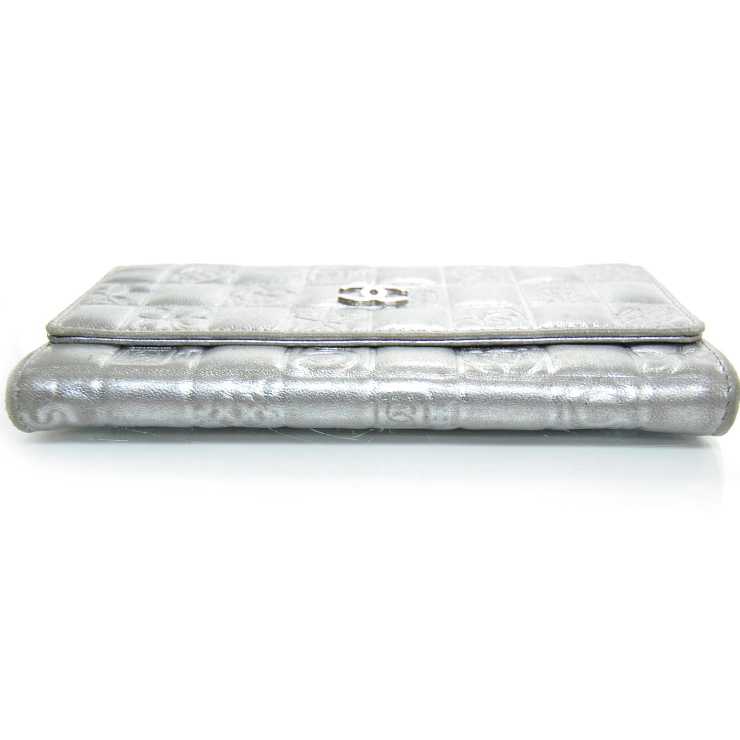 Chanel Lambskin Precious Symbols Flap Wallet Silver 5 of 9