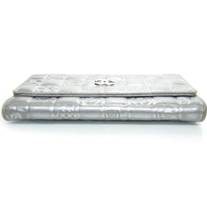 Chanel Lambskin Precious Symbols Flap Wallet Silver 5 of 9