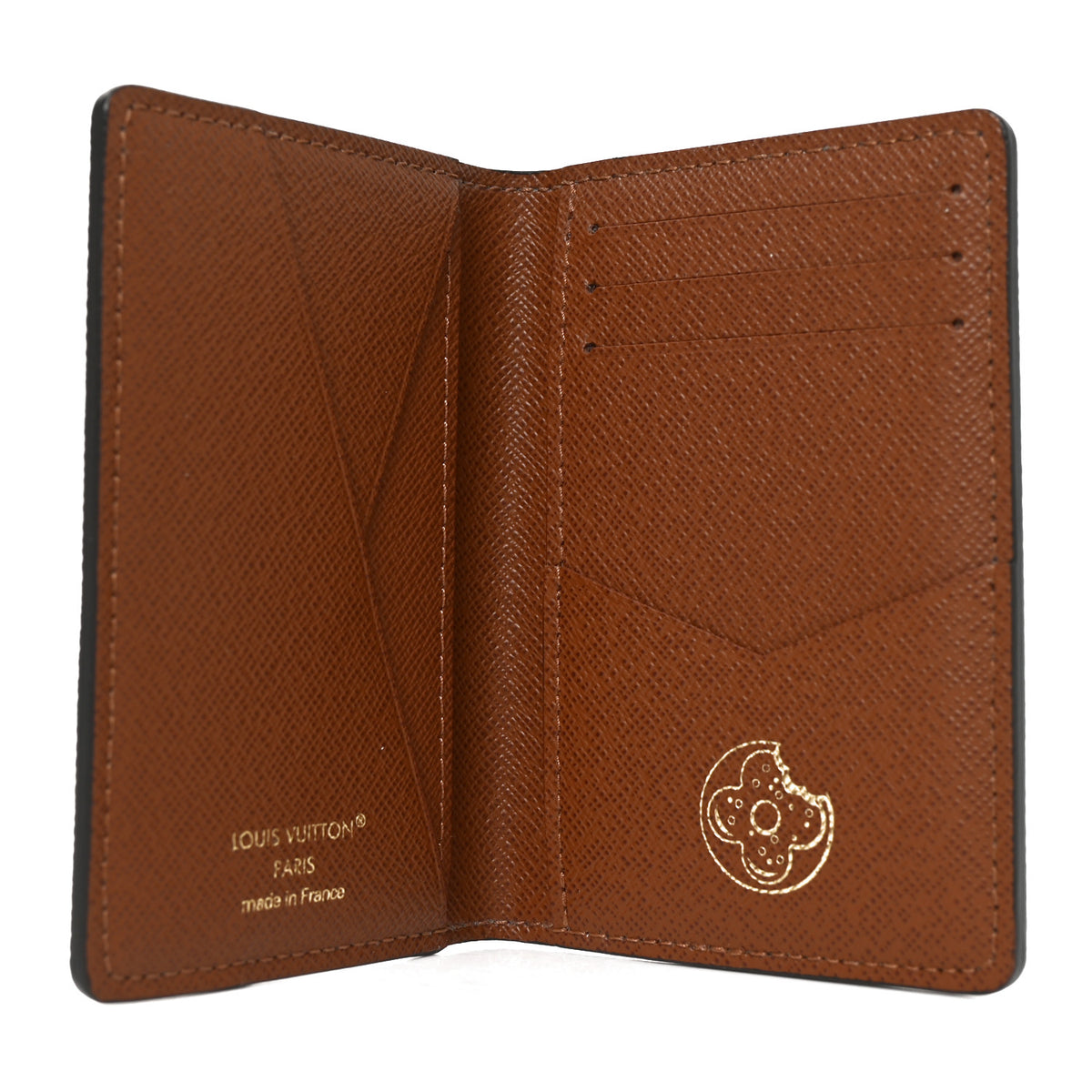 Calfskin Donut Monogram Pocket Organizer Chocolate