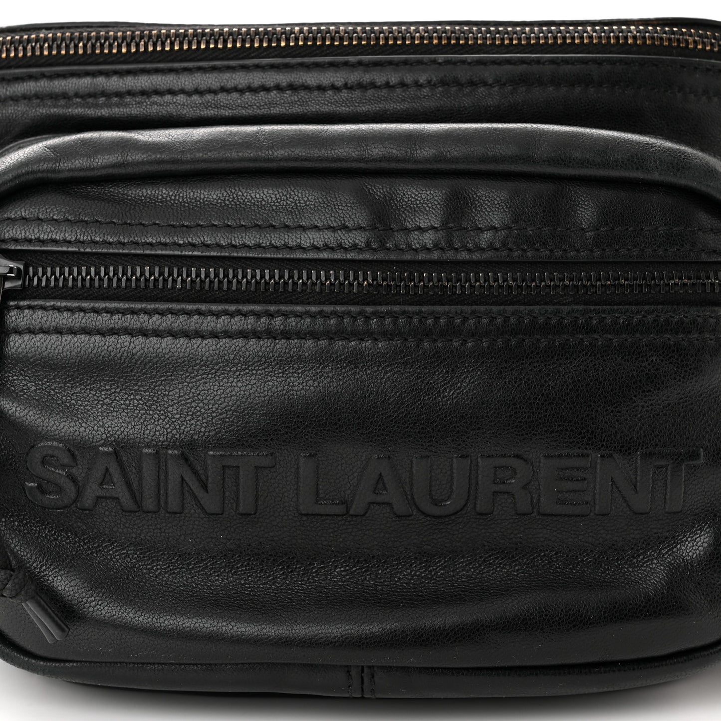 Lambskin Logo Ripstop Body Belt Bag Black